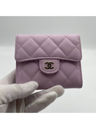 Classic Caviar Snap Flap Half Wallet Lavender AP0231 - CHANEL - BALAAN 2