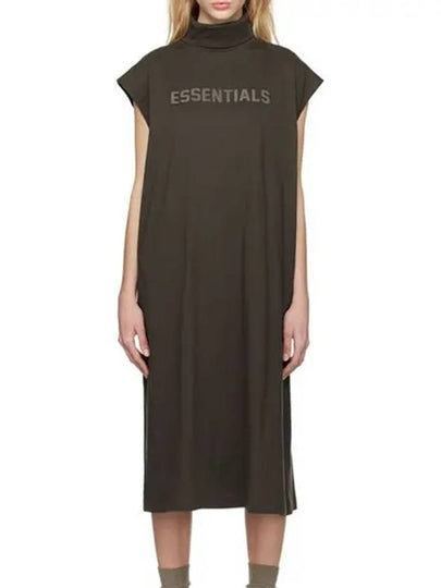 Women's Logo Sleeveless T-Shirt Midi Dress Off Black - FEAR OF GOD ESSENTIALS - BALAAN 2