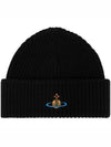 ORB Logo Sporty Beanie Black - VIVIENNE WESTWOOD - BALAAN 2