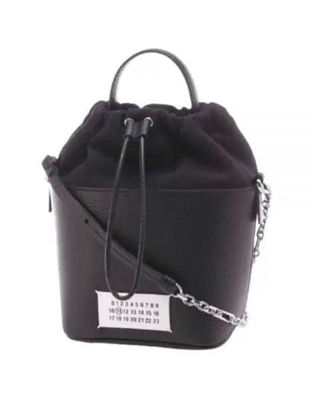 5AC Number Logo Texture Leather Bucket Bag Black - MAISON MARGIELA - BALAAN 2