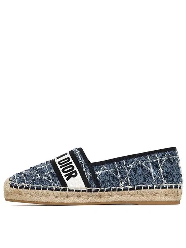 Granville Cannage Tweed Espadrille Denim Blue - DIOR - BALAAN 3