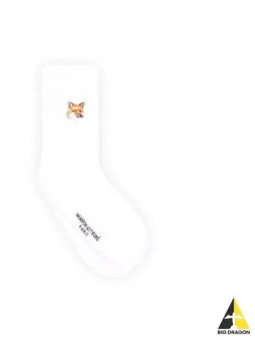 Tonal Fox Head Socks White Light Green KU06407KT0010 - MAISON KITSUNE - BALAAN 1