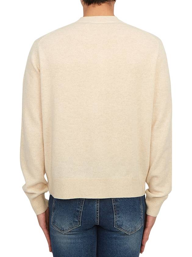 Face Patch Crew Neck Knit Top Cream - ACNE STUDIOS - BALAAN 5