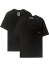 Acne BL0138 900 Fruit Patch Pocket Short Sleeve T-Shirt Black Men's T-Shirt TEO - ACNE STUDIOS - BALAAN 1