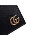 GG Marmont Leather Bi Fold Wallet Black Gold - GUCCI - BALAAN 7