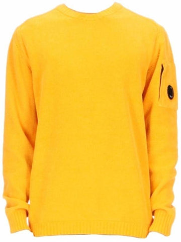 Men's Lens Wappen Cotton Sweatshirt Yellow - CP COMPANY - BALAAN 1