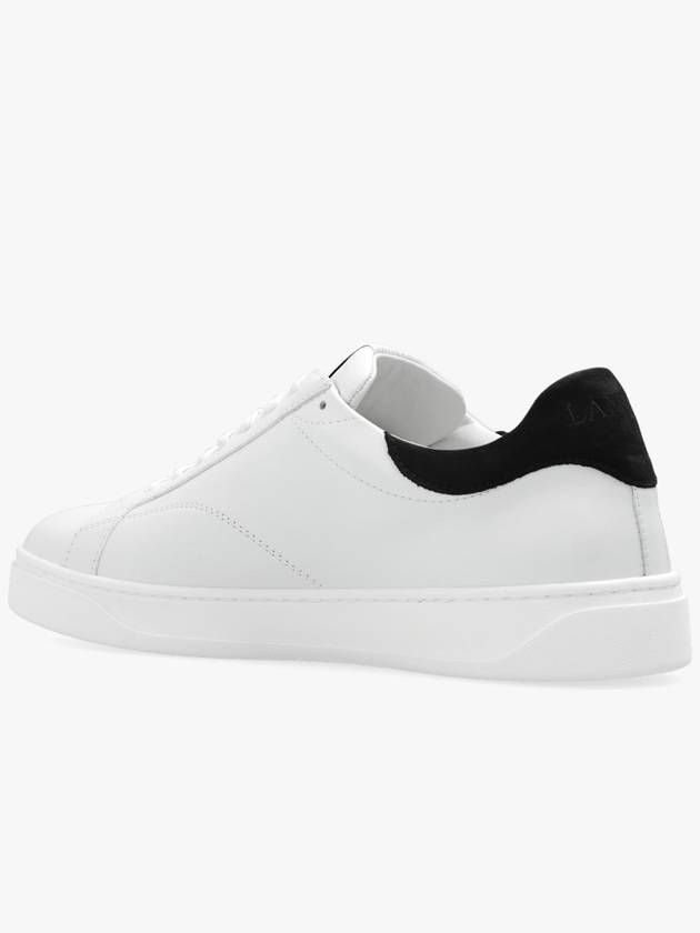 DDB0 Logo Leather Low Top Sneakers White Black - LANVIN - BALAAN 6