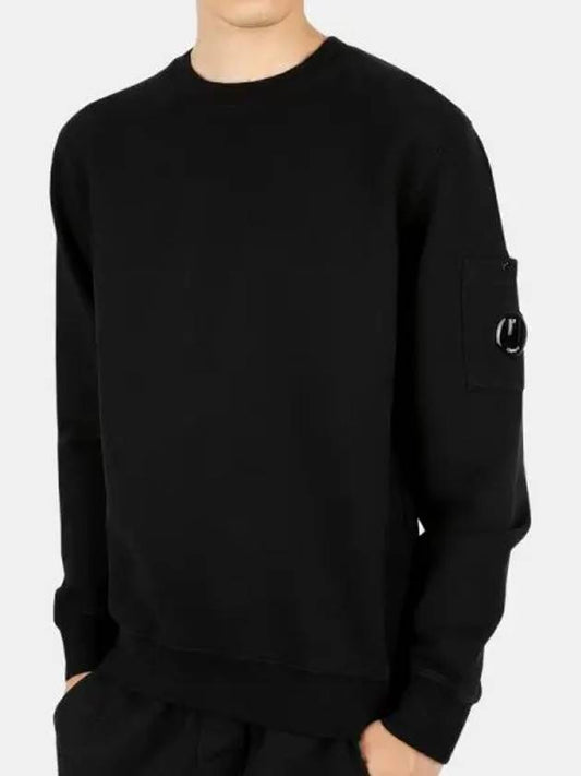 Brushed Emerized Diagonal Fleece Sweatshirt Black - CP COMPANY - BALAAN 2