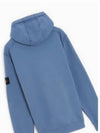 Wappen Patch Cotton Fleece Hoodie Avio Blue - STONE ISLAND - BALAAN 6