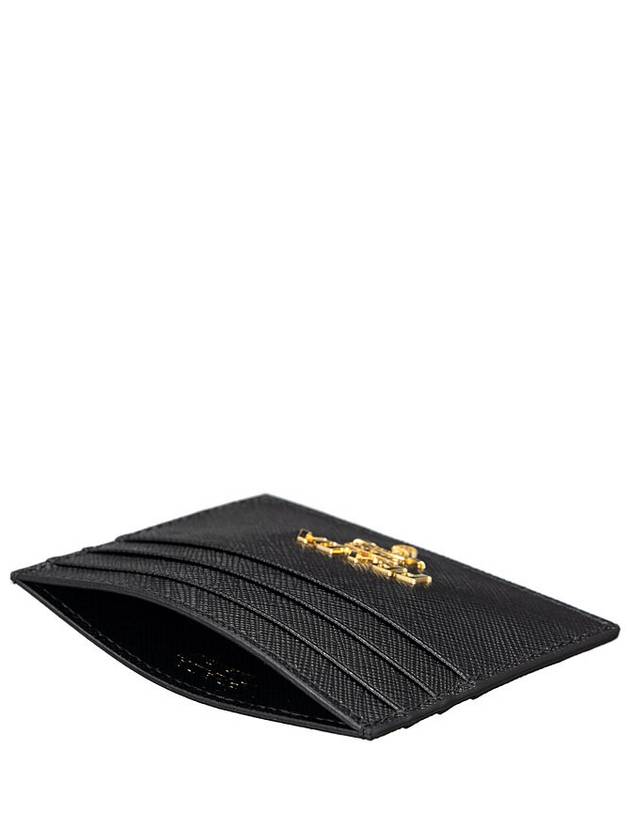 Men's Gold Logo Saffiano Card Wallet Black 1MC025 - PRADA - BALAAN 4