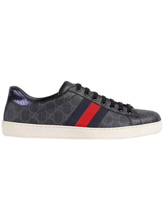 Ace GG Supreme Low Top Sneakers Black - GUCCI - BALAAN