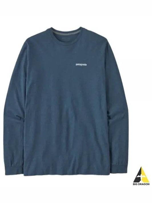 P6 Logo Responsibili Long Sleeve T-Shirt Utility Blue - PATAGONIA - BALAAN 2