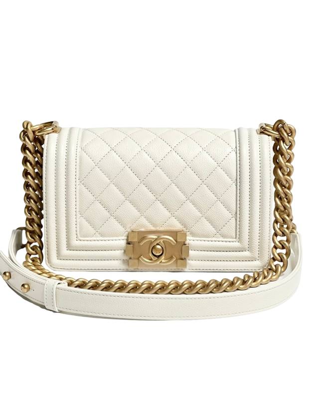 Boy gold flap shoulder bag white - CHANEL - BALAAN 1