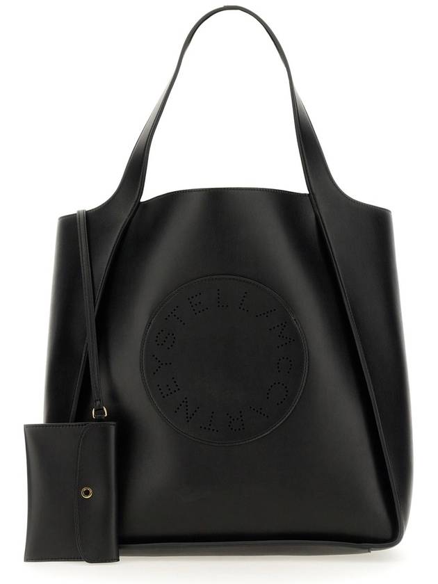 Perforated Logo Open Top Tote Bag Black - STELLA MCCARTNEY - BALAAN 3