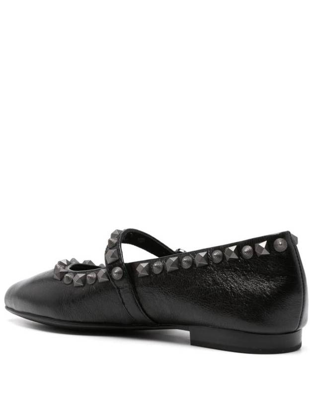 Ash Calf Leather Ballerina Flats With Studs - ASH - BALAAN 2