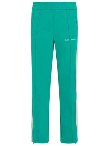 Straight Pants PMCJ020S24FAB001 5503 GREEN OFfwHITE - PALM ANGELS - BALAAN 1