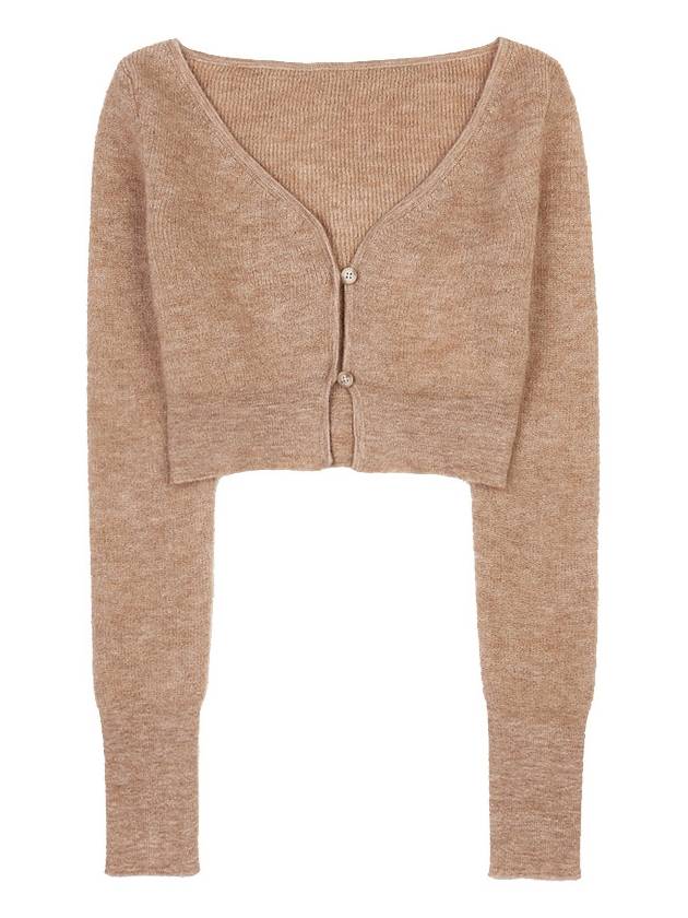 Le Alzou Cropped Mohair Cardigan Light Brown - JACQUEMUS - BALAAN 10