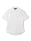 Custom fit short sleeve oxford shirt white - POLO RALPH LAUREN - BALAAN 1