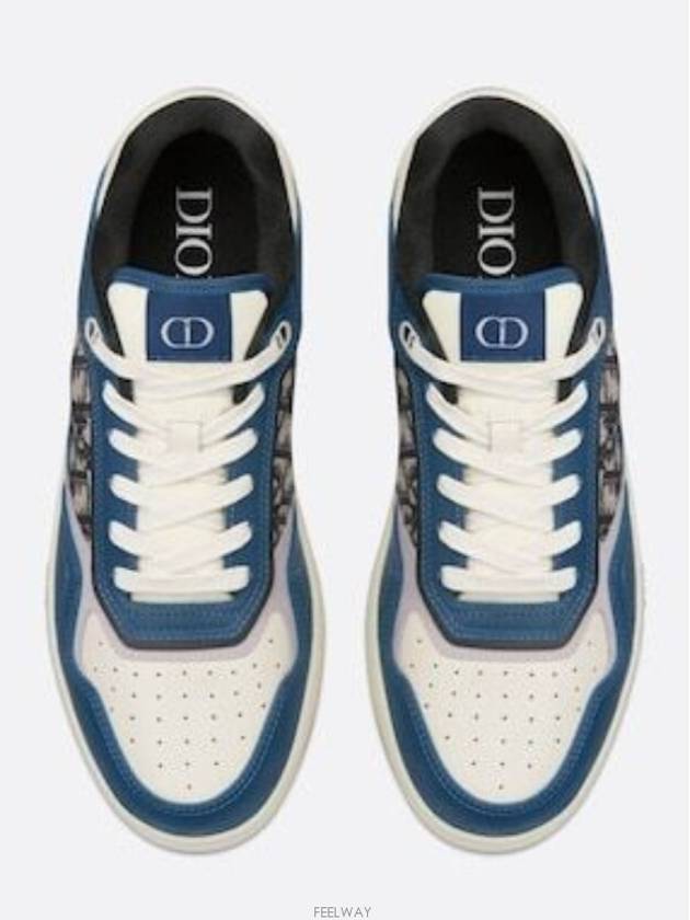 B27 Smooth Calfskin Low Top Sneakers Blue - DIOR - BALAAN 3