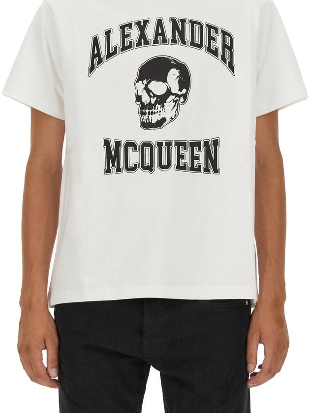 Logo Organic Cotton T-Shirt White - ALEXANDER MCQUEEN - BALAAN 5