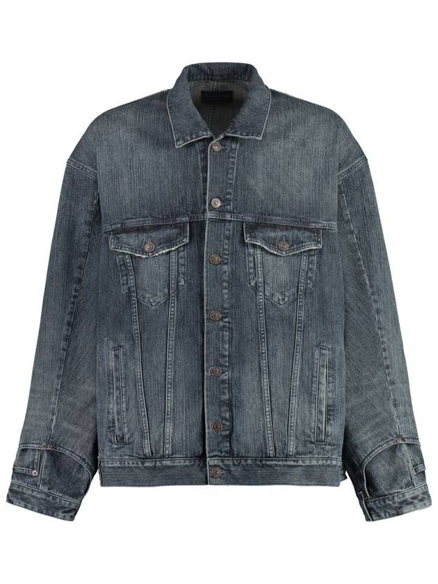 Men's Deconstructed Denim Jacket Dark Blue - BALENCIAGA - BALAAN 2