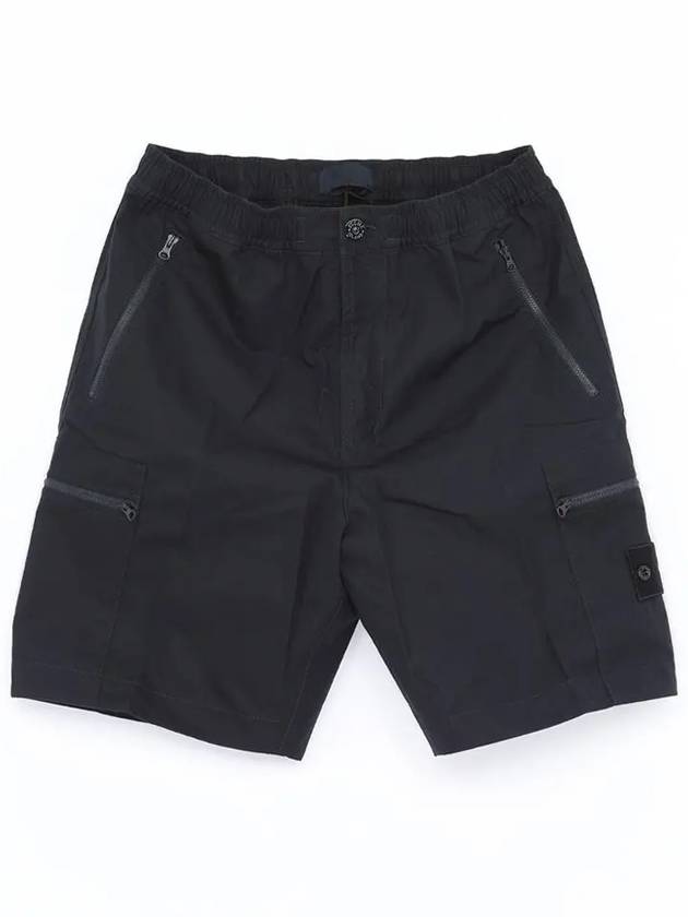 Cargo Bermuda Comfort Fit Cotton Shorts Navy - STONE ISLAND - BALAAN 2