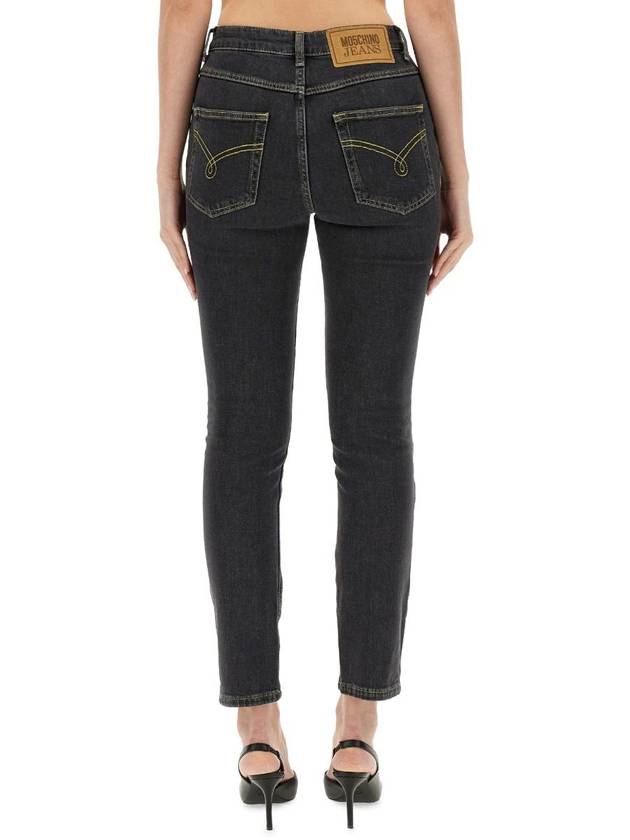 Denim Straight Pants 03273238 1555 BLACK - MOSCHINO - BALAAN 5