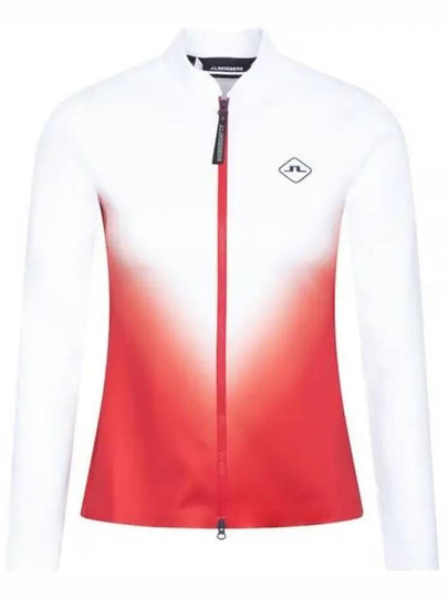 Halo Full Zip Mid Layer Zip Up Jacket White Red - J.LINDEBERG - BALAAN 2