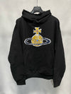 Embroidered Logo Cotton Hoodie Black - VIVIENNE WESTWOOD - BALAAN 2