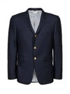 Super 120S Wool Twill Single Breasted Classic Jacket Navy - THOM BROWNE - BALAAN 2