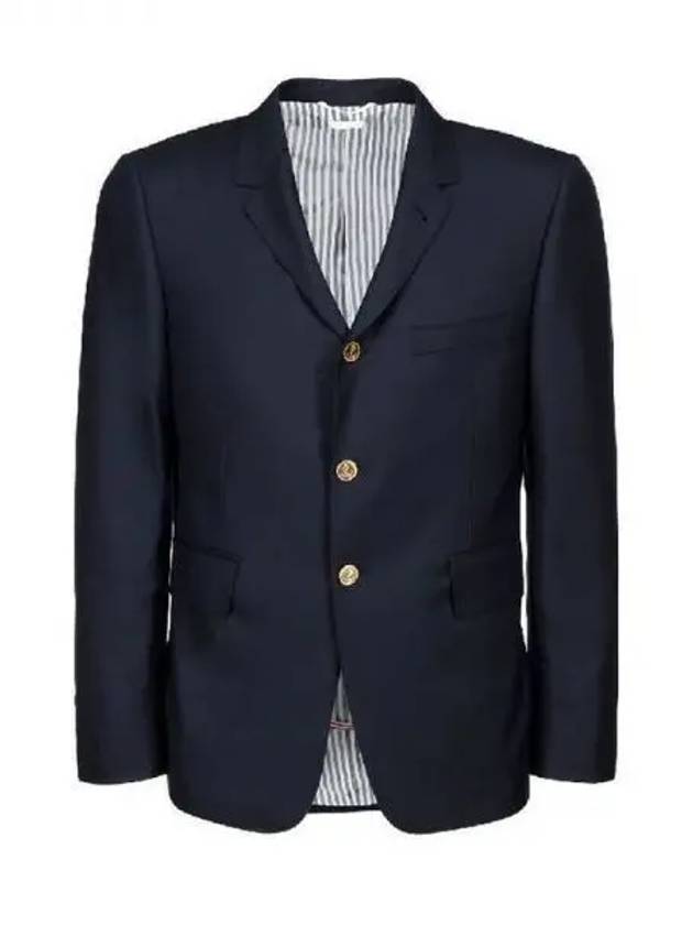 Super 120S Wool Twill Single Breasted Classic Jacket Navy - THOM BROWNE - BALAAN 2