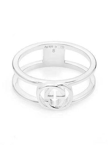 Ring YBC298036001 Interlocking G Thin Open Silver Men s Women - GUCCI - BALAAN 1