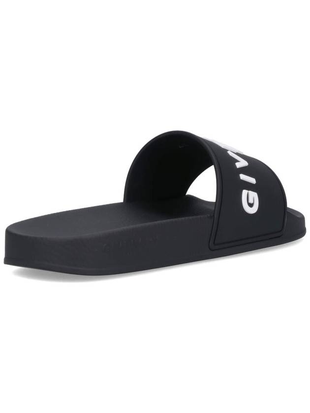 Logo Rubber Slide Slippers Black - GIVENCHY - BALAAN 5