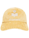 Logo Corduroy Ball Cap Yellow - ISABEL MARANT - BALAAN 3