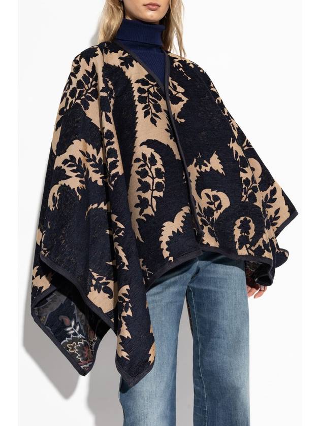 Etro Reversible Poncho With Floral Pattern, Women's, Black - ETRO - BALAAN 3