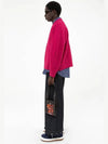 Knitted Men's Felt Oversized Jumper Sweater Hot Pink FWOJ01 - SUNNEI - BALAAN 4