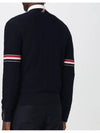 Milano Stitch Sprite Armband Cotton V-neck Cardigan Navy - THOM BROWNE - BALAAN 3