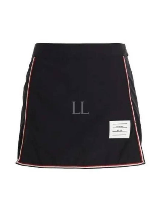 Women's Military Ripstop Framing Mini A-Line Skirt Navy - THOM BROWNE - BALAAN 2