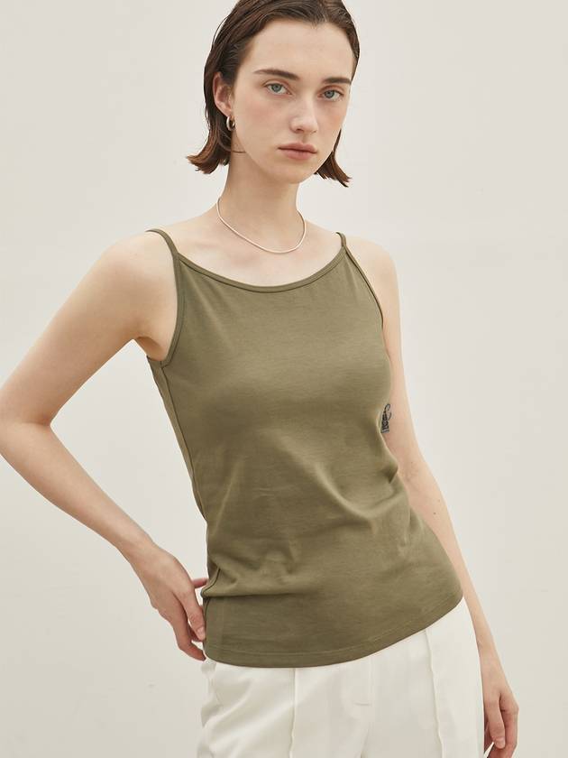 boat neck sleeveless T KHAKI - ARIFF - BALAAN 1