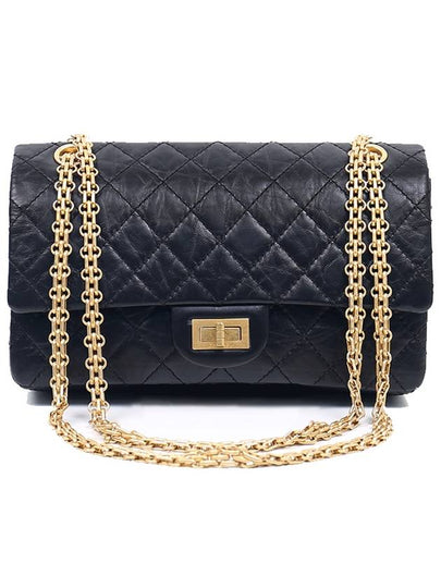 2.55 Flap Chain Medium Shoulder Bag Black - CHANEL - BALAAN 2