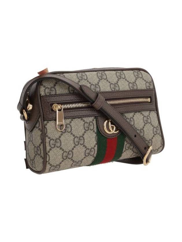 Ophidia Mini Shoulder Bag Beige Dark Brown - GUCCI - BALAAN 3