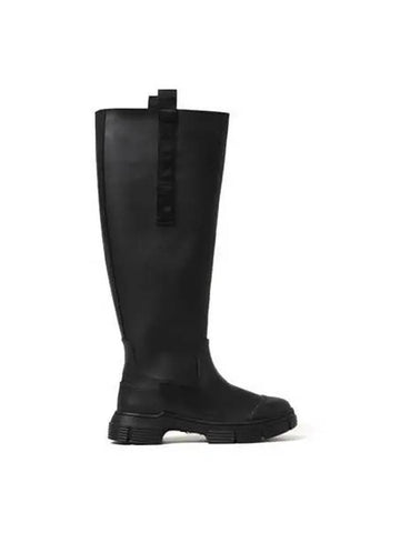 Women s Rubber Country Long Boots Black S2172 - GANNI - BALAAN 1