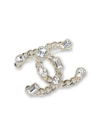 CC logo crystal gold brooch ABC589 - CHANEL - BALAAN 1