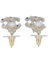 22K CC logo pearl earrings silver metal AB9639 - CHANEL - BALAAN 5