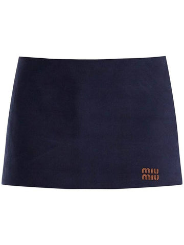 mini skirt in sweatshirt fabric - MIU MIU - BALAAN 1