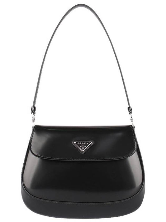 Cleo Brushed Flap Shoulder Bag Black - PRADA - BALAAN 2