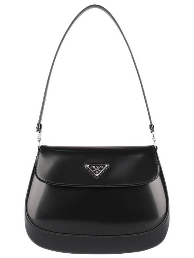 Cleo Brushed Flap Shoulder Bag Black - PRADA - BALAAN 3