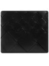 Intrecciato Leather Bi Fold Half Wallet Black - BOTTEGA VENETA - BALAAN 2