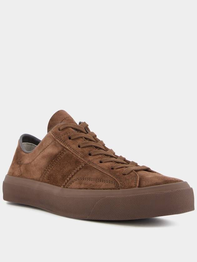 Cambridge Suede Lace-Up Low Top Sneakers Brown - TOM FORD - BALAAN 3