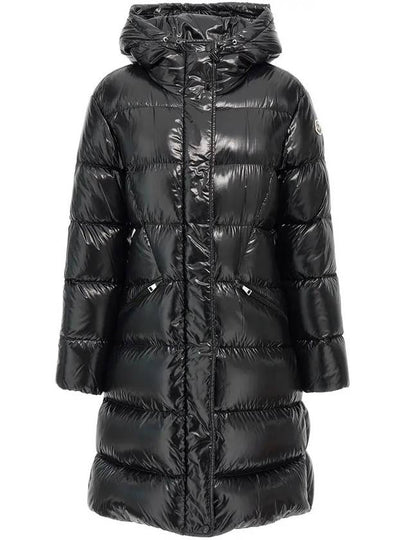 BELLEVUE Logo Patch Belted Long Padded Jacket Black 1C000 38 5963V 999 - MONCLER - BALAAN 2